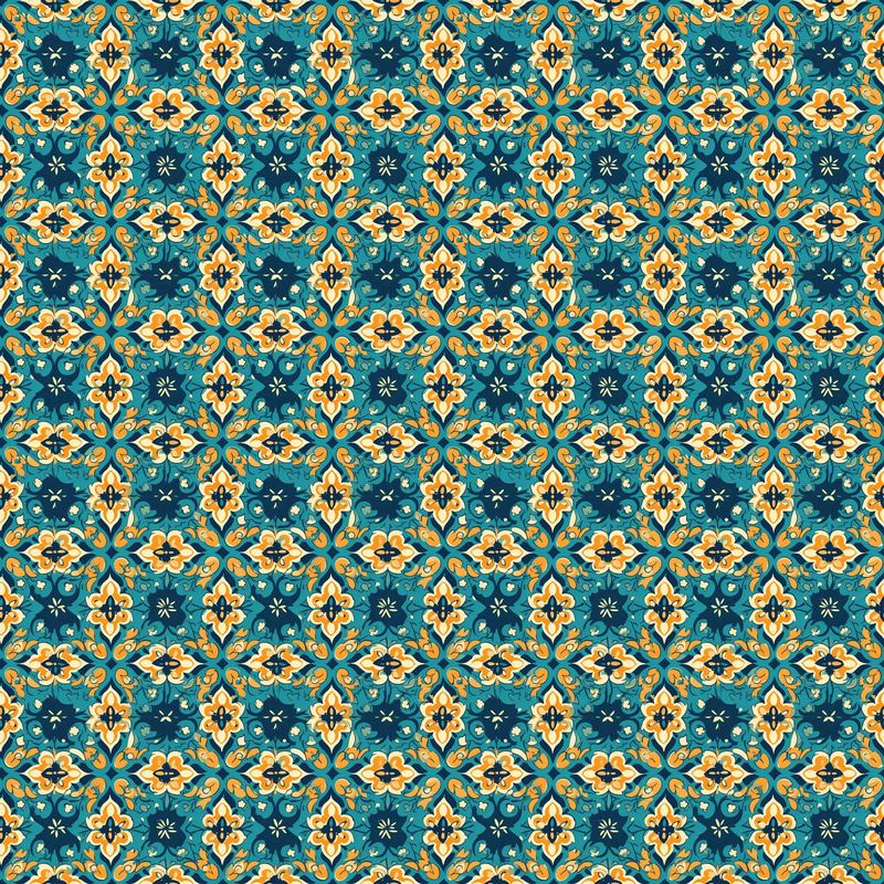 Indian Mosaic Tile Patterns - Intricate Repeating Tessellation Designs for Creative Print and Digital Projects