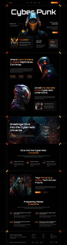 CyberAI Futuristic Cyberpunk UI - Cutting-Edge Website Interface Designs for Tech Innovators and Creators