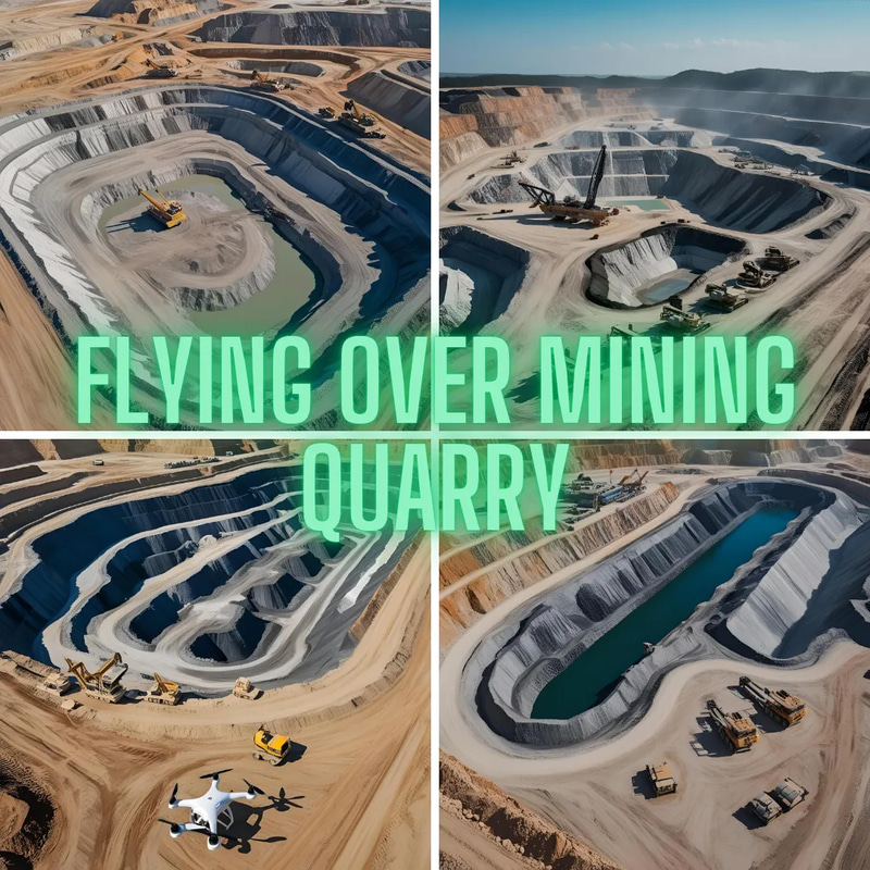 Flying Over Mining Quarry - Cinematic Stock Video of Industrial Mining Operations for Business and Technology Projects