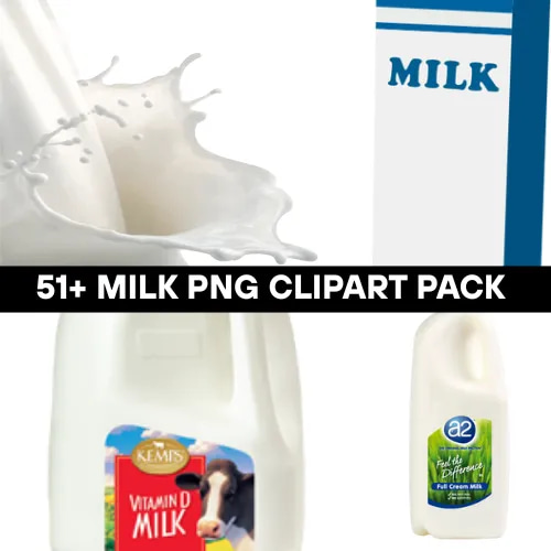 51+ Milk PNG Clipart Pack - Premium Food & Beverage Vector Illustrations for Creative Branding and Design Projects