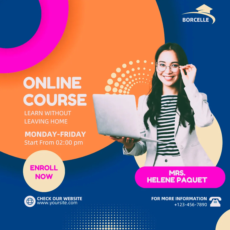Colorful Online Course Promo - Blue & Yellow Post - Vibrant Educational Marketing Templates for School & Admissions Campaigns