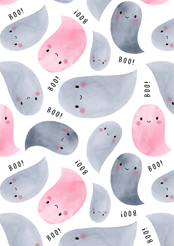 Cute Watercolor Illustration Halloween Card - Whimsical Artistic Invitation for Spooky Seasonal Celebrations