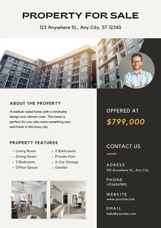 Property Flyer - Gray Modern Real Estate Listing - Sleek Marketing Template for Real Estate Agents and Agencies
