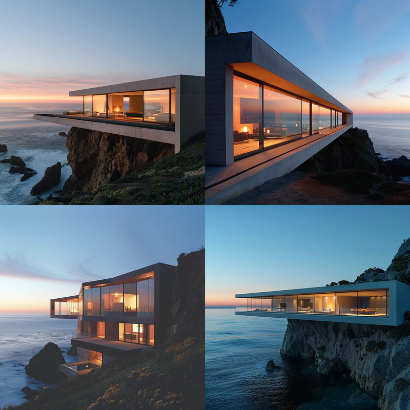 Vertigo House Cliffside Glass Aerie Concept Art - Architectural Concept Art for Visionary Designers and Creatives